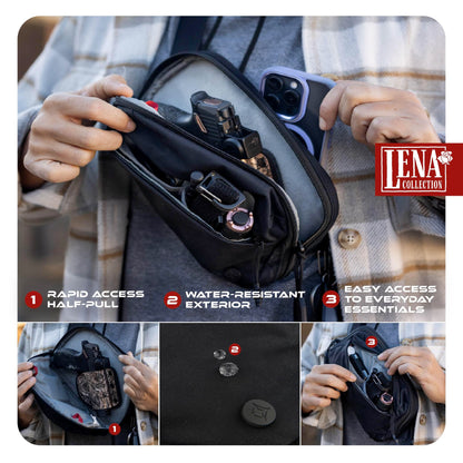 Vertx Everyday Tactical Fanny Pack 2.0-100% Nylon Fanny Pack for Men and Women with CCW-Ready Design and Rapid Access Tab - It's Black - 2L