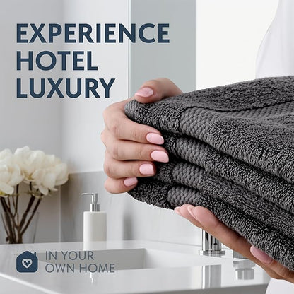White Classic Luxury Charcoal Hand Towels