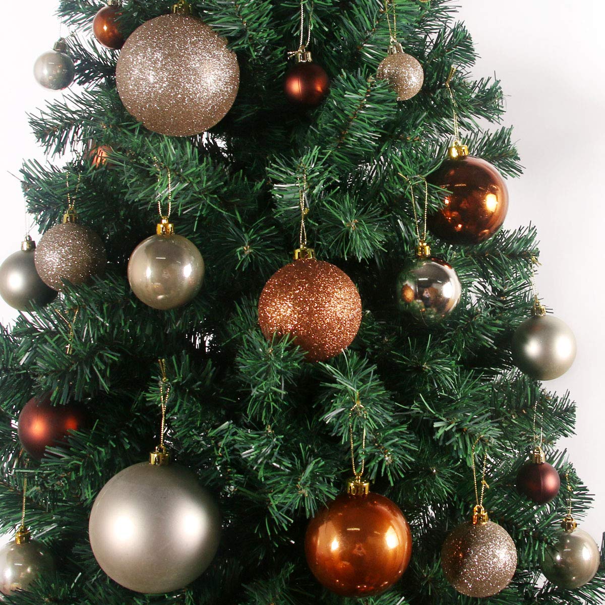 Champagne Gold 2.5" Christmas Balls Christmas Tree Decoration Ornaments Shatterproof Hanging Balls for Birthday Halloween Holiday Wedding Decorations Set of 24pcs