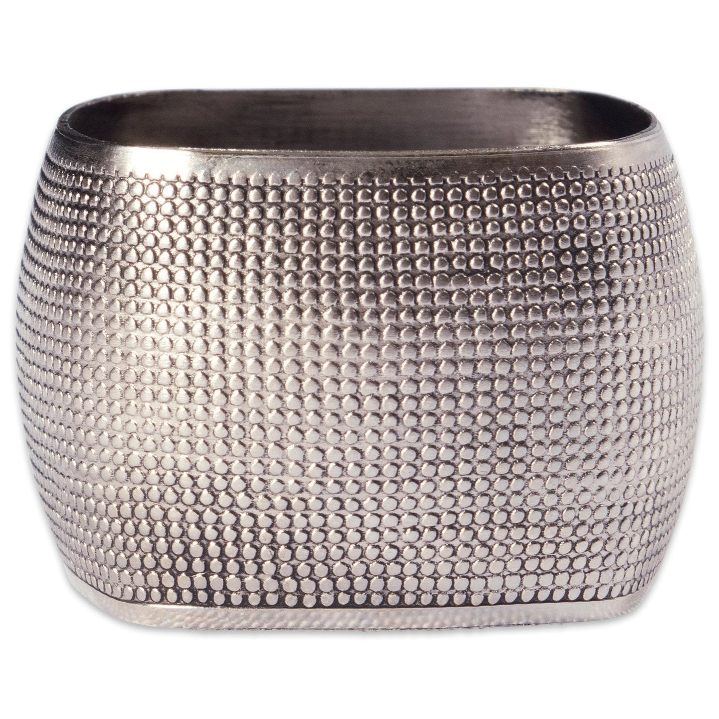 DII Decorative Assorted Silver Napkin Ring Set, One Size, Silver Textured Square, 6 Count