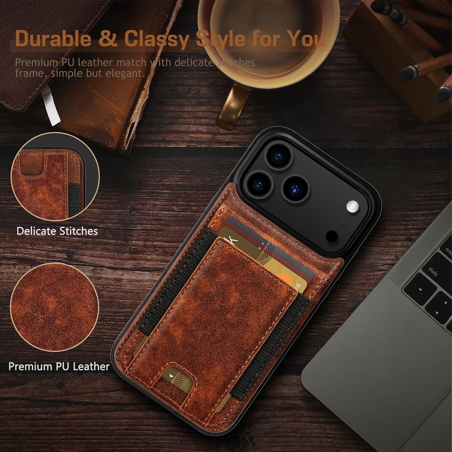 LOHASIC for iPhone 17 Pro Max Wallet Case with Card Holder, Women Men PU Leather RFID Blocking Credit Card Slots Kickstand Protective Cover Flip Phone Case for iPhone 17 ProMax 6.9" 2025 - Brown