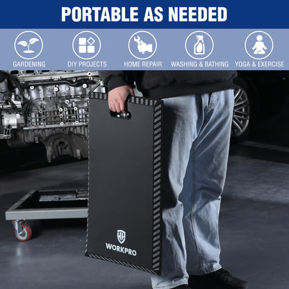 WORKPRO Extra Thick Kneeling Pad, Soft Foam Knee Cushioning, Extra Large Foam Kneeler Mat for Auto-Repair, Gardening, Workout Supplies, 28 x 16 x 1.2in, Black