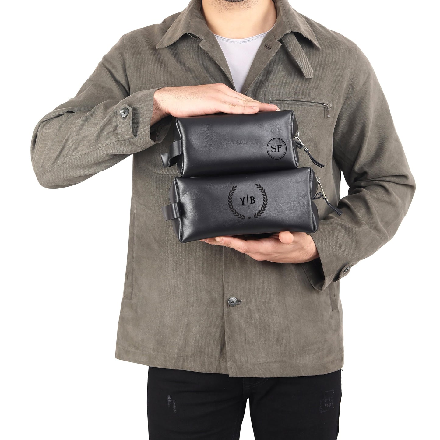 Luxe-Range Personalized Full-Grain Leather Toiletry Bag, Groomsmen Gift, Christmas Presents, Travel Kit For Men