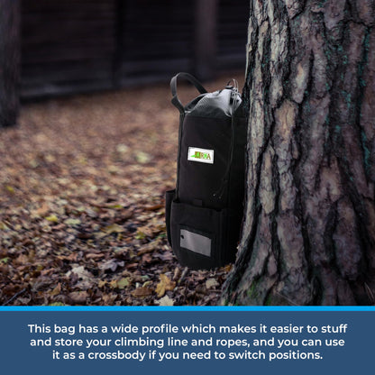 Rock N Rescue Arbor Rope Storage Bag - Rock and Tree Climbing Equipment, Arborist Gear, Bucket Style Backpack, Waterproof Nylon Material, Red, 200'