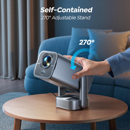 [270°Adjustable Stand/Electric Focus/600ANSI]Mini-Projector with WiFi and Bluetooth, Native 1080P 4K Portable Outdoor Movie Projector, Auto Vertical Keystone, TOPTRO Smart Proyector for Phone/TV Stick