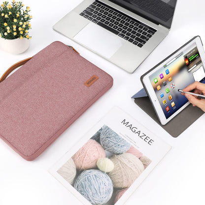 DOMISO 15.6 inch Laptop Case Sleeve Protective Cover Compatible with 16 inch MacBook Pro M4 M3 M2/Pro Max,15.6-16 inch HP Dell ASUS Lenovo Chromebook,Waterproof Computer Cases Bag with Handle,Pink