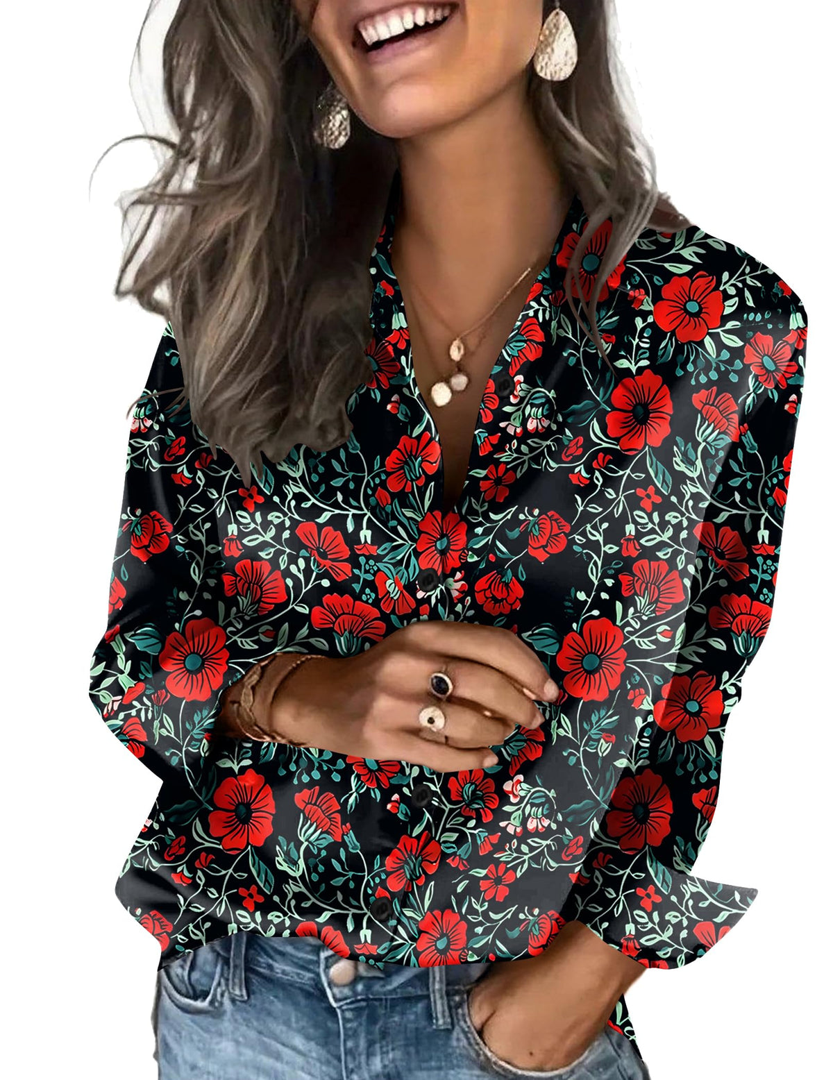 Zeagoo Satin Blouses for Women Silk Button Down Shirts Long Sleeve Business Casual Tops