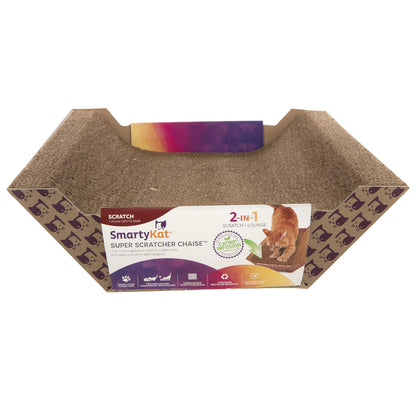 SmartyKat Super Scratcher Chaise Corrugated Cat Scratcher, Catnip Infusion Technology - Brown, One Size