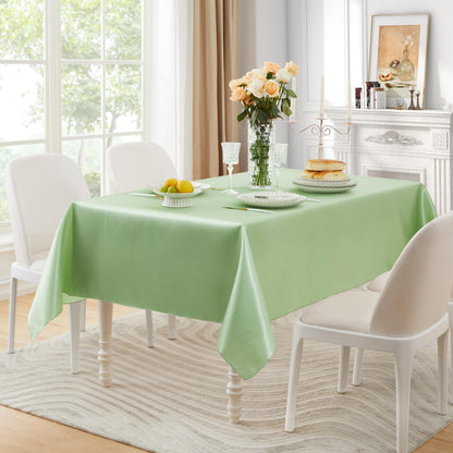 Counfeisly 1 Pack Satin Table Cover Rectangle Silkly Soft Table Cloth, Satin Dining Table Cloths for Wedding Banquet Table Decoration, Dining Room, Indoor and Outdoor Use, 60 x 120 Inches, Sage Green