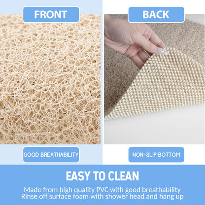 Hargiis Non Slip Bathtub Mat, Anti Slip Shower Mat, Fast Drying Bath Tub Mats, Foot Scrubber Mat, Anti Slip Mat for Tub, Floor,Bathroom, Home, Kitchen, Hotel (Beige 24x16 Inch)