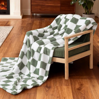 Ultra Soft Jacquard Shaggy Fleece Throw Blanket, Lightweight Warm and Plush, Cozy Couch and Travel Blanket, Multiple Colors and Sizes, Year Round Comfort, 50x60 Inches