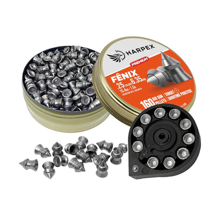 Harpex Fenix Premium .25 Cal Airgun Pellets – 15.4 Grain Lightweight Precision Lead – High Accuracy for Target Shooting & Small Game – Consistent Performance – 160 Count