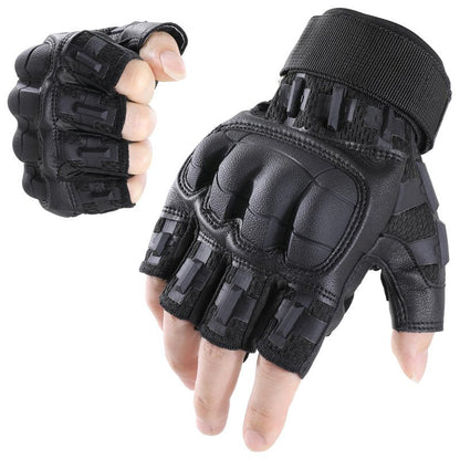 WTACTFUL Fingerless Tactical Gloves for Men Airsoft Paintball Bike Cycling Motorcycle Motorbike Hunting Hiking Work Outdoor Half Finger Gloves Black M
