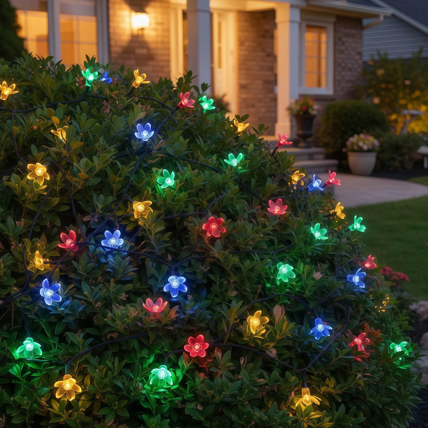 YULETIME 100 Count Multicolor Cherry Blossom Novelty String Lights, 8-Mode 33-Foot LED String Lights (Cherry Blossom)
