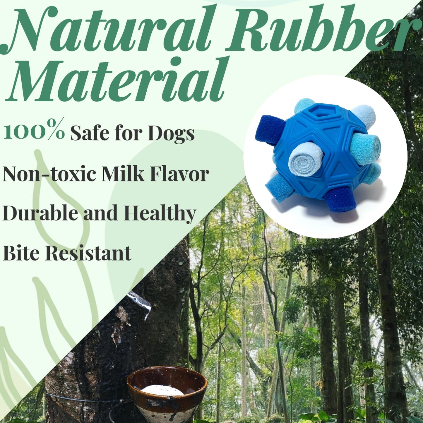 CIIVURR Snuffle Ball for Dog Toys Unbreakable Upgrade Ball Interactive Toy Foraging Snuffle Mat Puppy Treat Dispenser Slow Feeder Dog Puzzle Toys for Small, Medium, Large Pets (Blue)