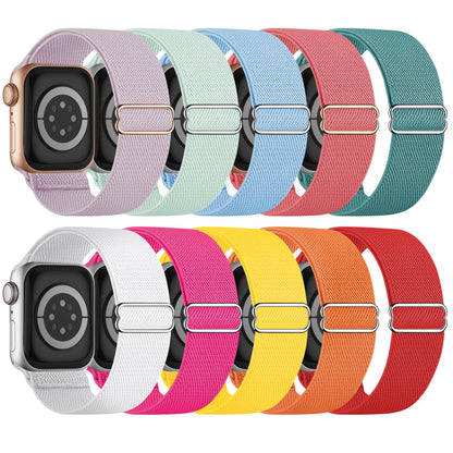 10 Pack Stretchy Bands Compatible with Apple Watch Band 40mm 38mm 41mm 42mm 44mm 45mm 46mm 49mm Women Men, Water-Resistant Solo Loop Elastic Sport Straps for iWatch Series 11 10 9 8 7 6 5 4 3 SE Ultra