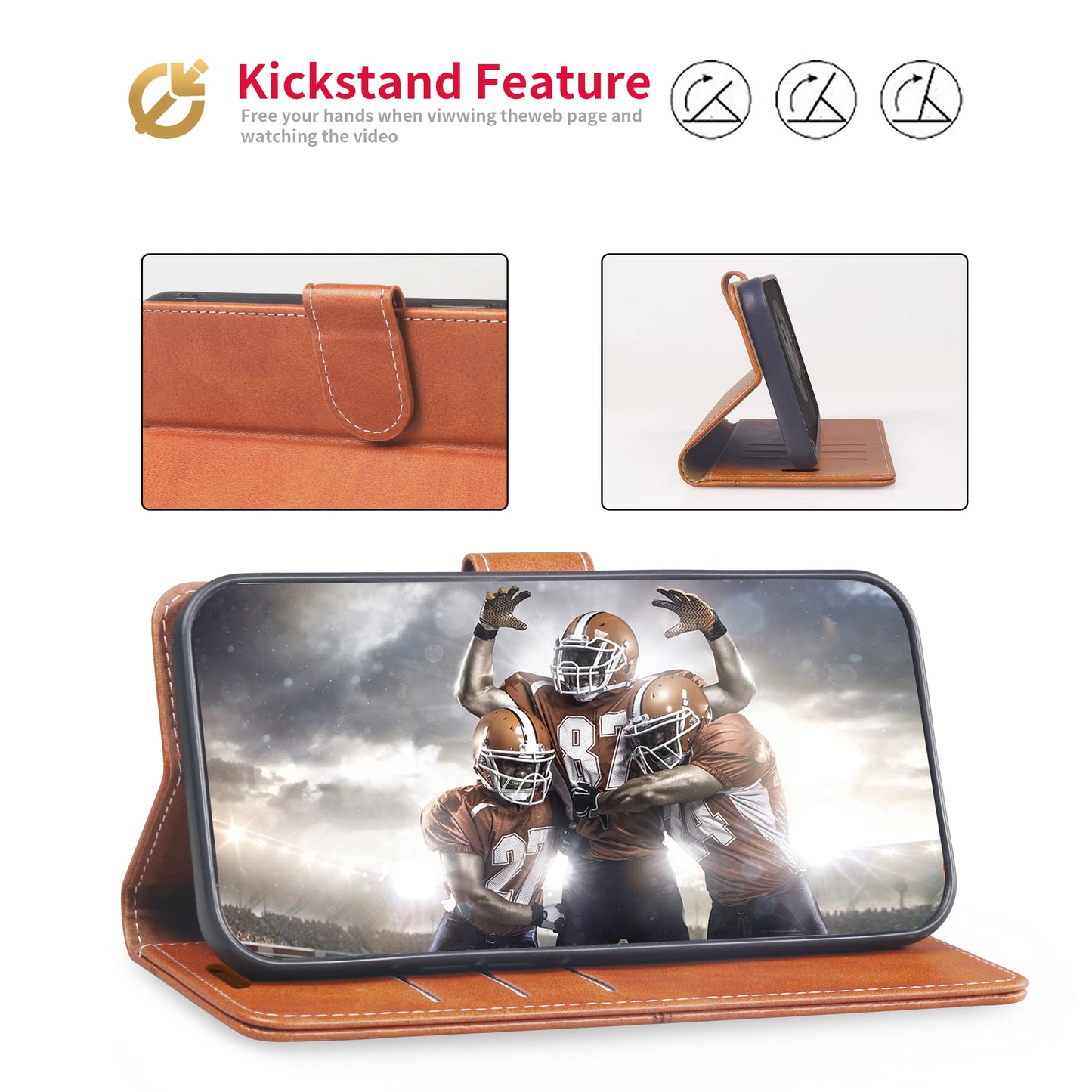 CIVICASE for Samsung Galaxy A42 Wallet Case,Premium Leather Flip Case [RFID Blocking] Credit Card Holder Folio Magnetic Stand TPU Shockproof Cover Color Matching for Samsung A42 (6.6") Brown