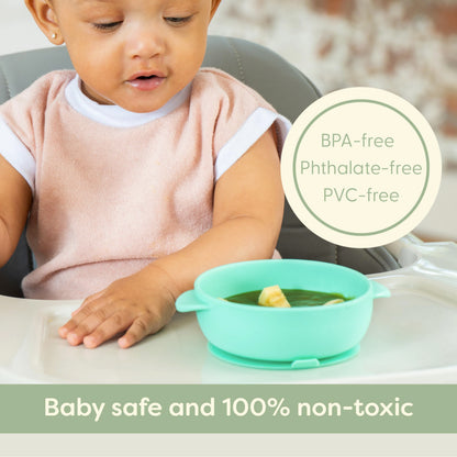 UpwardBaby Baby Silicone Bowl with Suction Set - 3-Pack, Soft & BPA-Free, Microwave & Dishwasher Safe, LED Weaning Kit, Multicolor