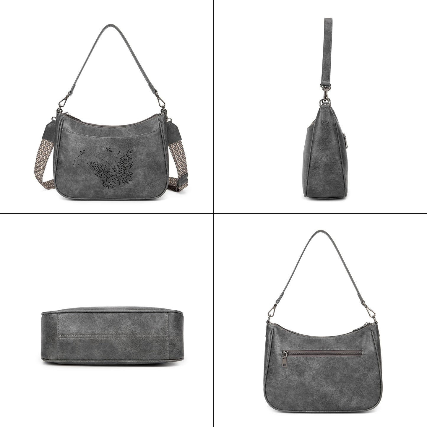 TAOSITUUE Leather Crossbody Purse for Women Shoulder Handbag medium size purses for women with Adjustable Strap Carved Pattern
