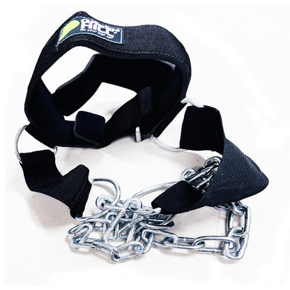 Green Hill Neck Harness for Weight Lifting – Heavy Duty Neck Trainer with Steel Chain & D-Rings, Adjustable Head Harness for Neck Strength Training, Wrestling, Boxing, MMA & Football Neck Workout Equipment
