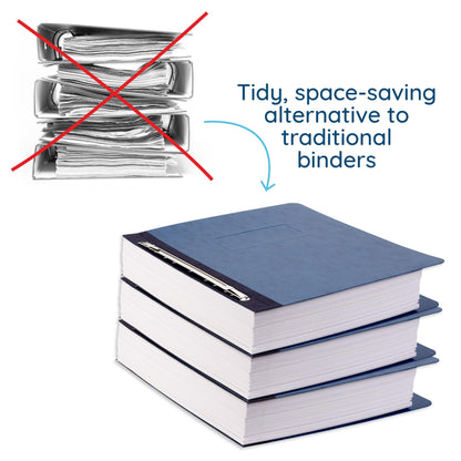 25 Blue Summit Supplies Pressboard Report Cover, Navy Blue Business Report Covers, Pressboard Binder 8.5x11, 25 Pack with 3'' Capacity