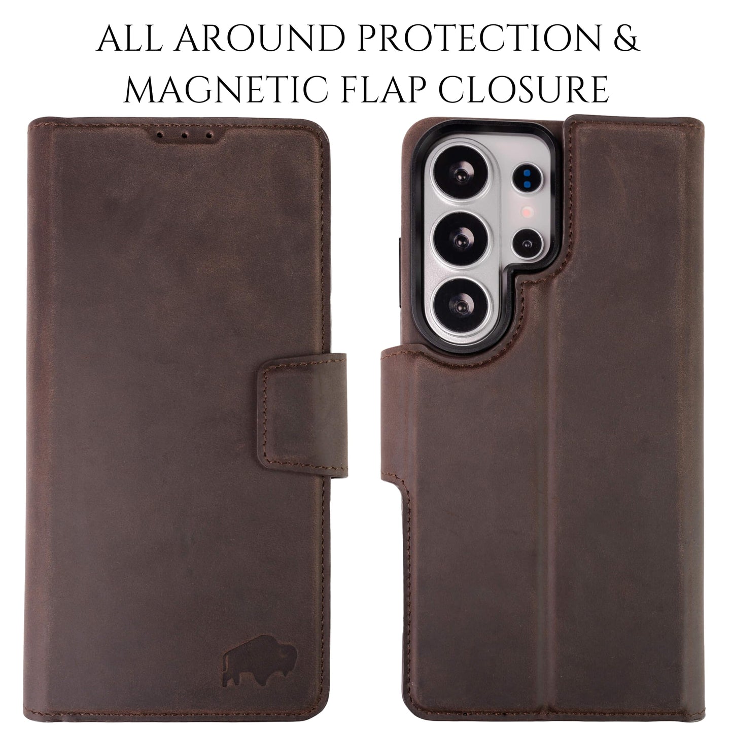 BLACKBROOK Wallet Case for Samsung S26 Ultra – Carter 2-in-1 Detachable Folio for MagSafe, Full Grain Leather, 4 Card Slots, Cash & ID Pockets, RFID Protection