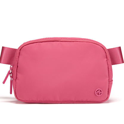 Pander Two Way Zipper Fanny Pack Nylon Everywhere Belt Bag for Women, Water Repellent Waist Packs, Crossbody Bags with Adjustable Strap (Black).