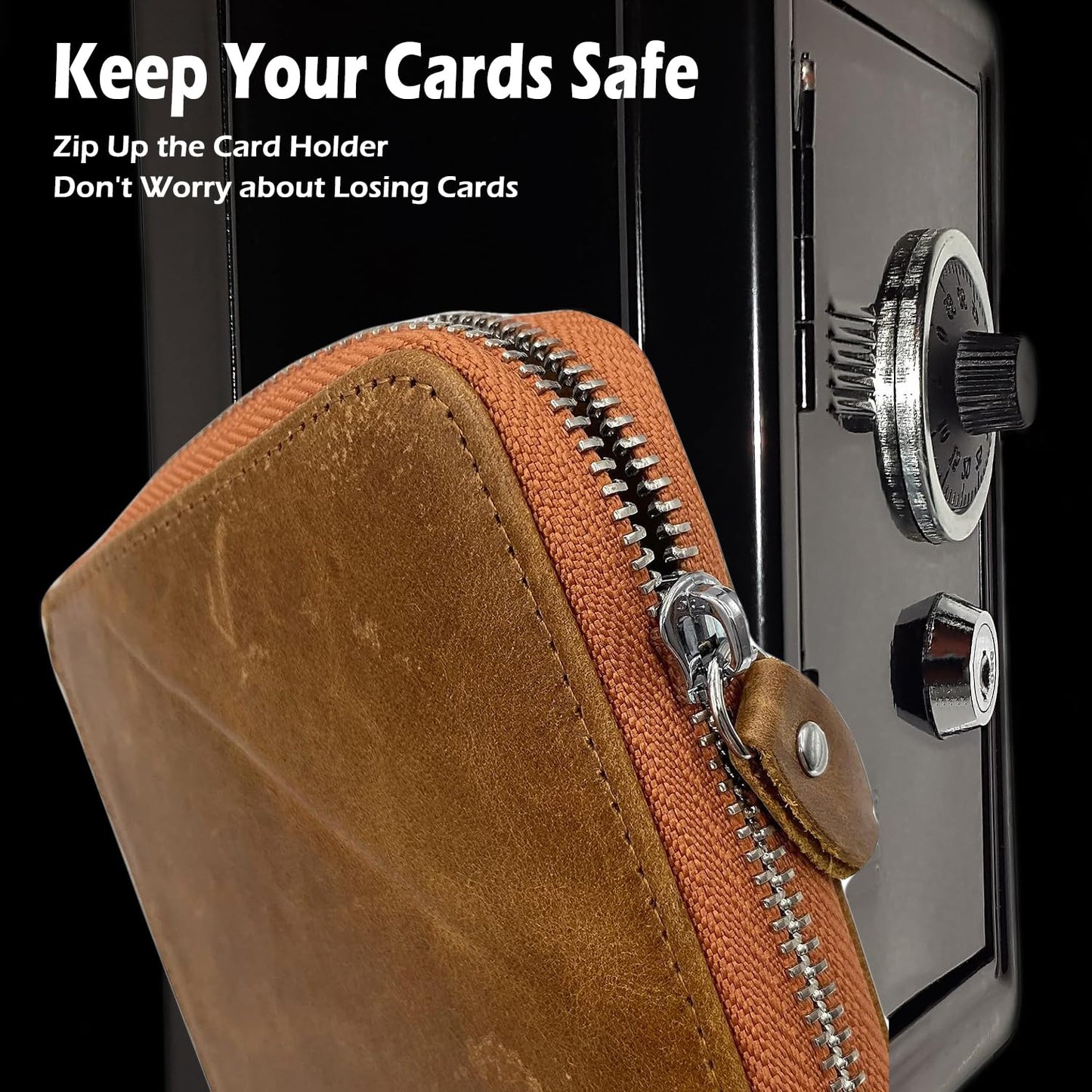 YUHAN PRETTY Credit Card Holder Wallet Large Leather Passport Case 42 Card Slots(oilbrown)
