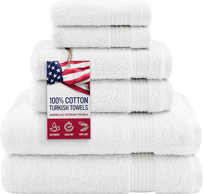 Hotel & Spa Quality Super Absorbent and Soft, 6 Piece Turkish Towel Set