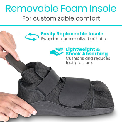 Vive Closed Post Op Shoe - Fracture Medical Walking Shoes for Women & Men - Orthopedic Recovery Shoe Brace - Foot Boot for Injured Feet and Broken Toe