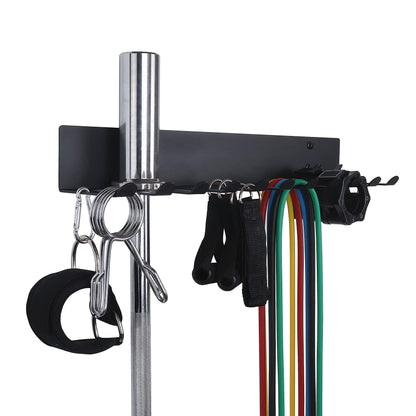Topsair Gym Storage Rack Resistance Band Rack Wall Mount Barbell Rack Heavy Duty Home Gym Storage Rack for Gym Equipment, Exercise Bands, Lifting Belts and Jump Ropes, Gym Accessories (11 prongs)