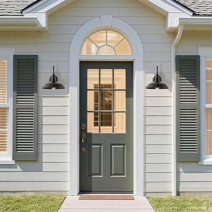14in Outdoor Gooseneck Barn Light for Farmhouse, Bronze Exterior Wall Light Fixture for Porch, Large Outside Farmhouse Wall Sconce for Garage Patio Doorway House