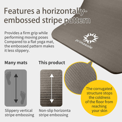 Primasole 1/2-Inch Extra Thick NBR Yoga Mat with Enhanced Stability - Textured Design, Lightweight Mat with Carrying Strap & Case for Yoga, Pilates, Gym & Home Use (Multiple Colors)