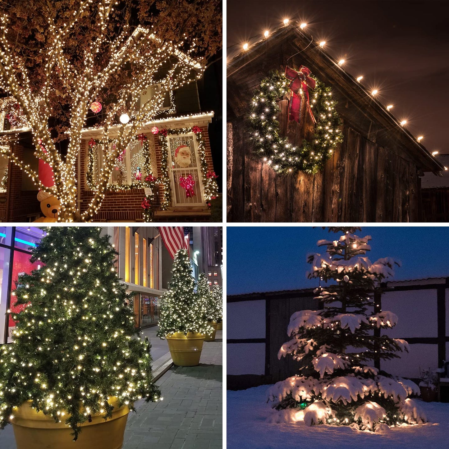 GLOWNOVA Green Wire,Clear Incandescent Bulb 300 Mini String Lights for Indoor Christmas Tree Garland Birthday Wedding Party Festival Decoration
