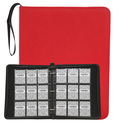 Card Binder – 720 Capacity, Zippered Trading Card Holder for MTG, Sports & Collectible Cards – Acid-Free, Durable & Travel-Friendly Storage (Red dots, 9 Pocket)