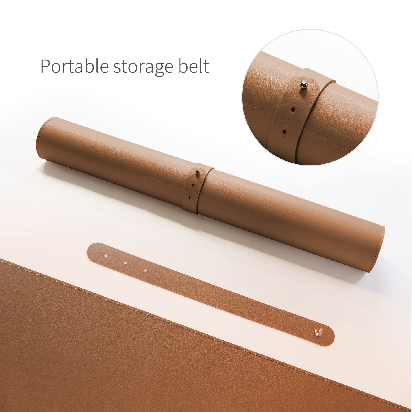 RENMTURE Dual-Sided Desk Pad, Natural Cork & PU Leather Large Mouse mats for Office and Home Work, Desk Protector Non-Slip, Waterproof, Easy Clean (Brown, 36"x17")