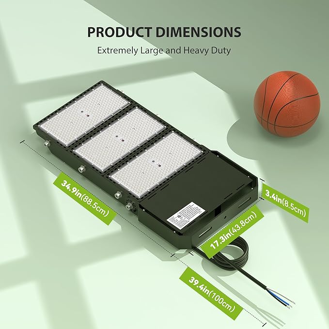 STASUN 800W LED Stadium Lights Outdoor – Ultra Series High Power, ETL Certified, 120000LM, 5000K Daylight, 60° Beam, 100-277V, IP67 Waterproof Flood Lights for Arena, Sports Field, Parking Lot