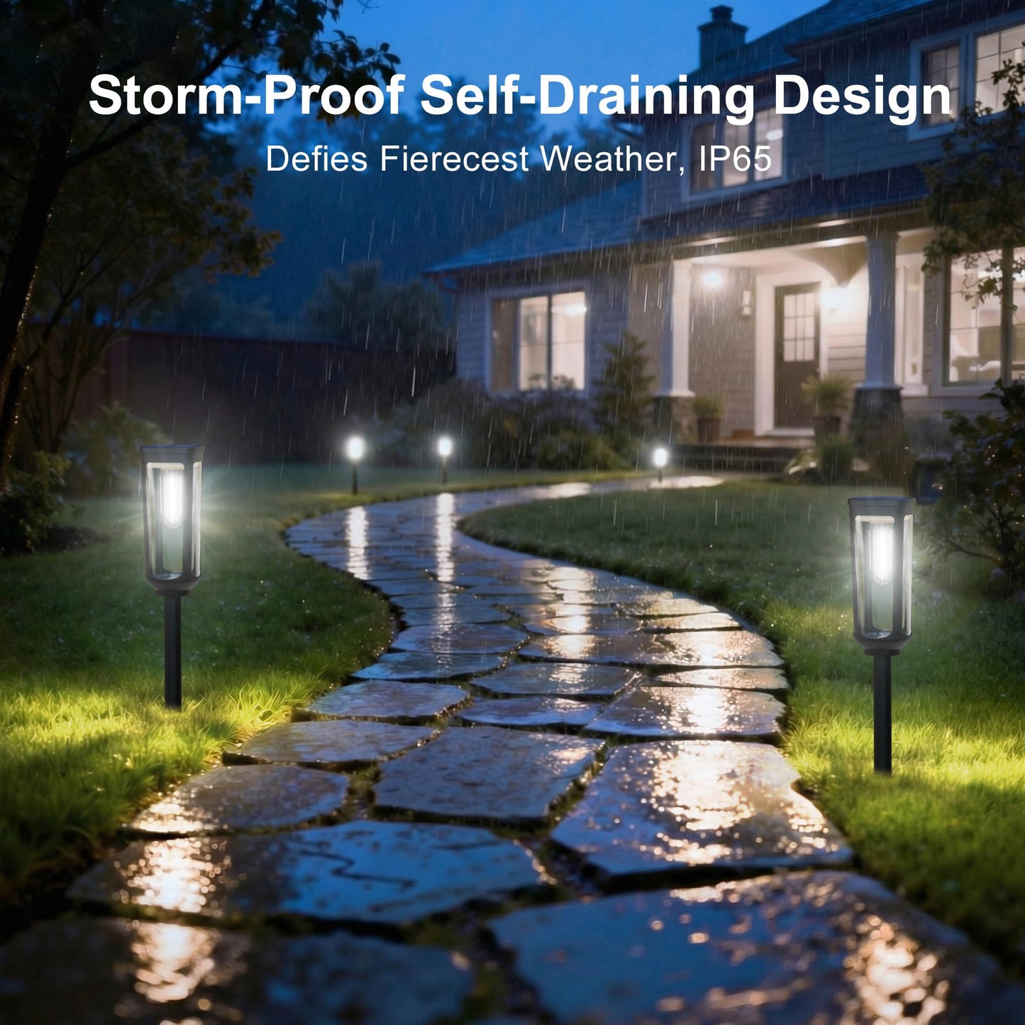 JEJOT Solar Pathway Lights Outdoor Waterproof IP65, 8 Pack Cool White Solar Walkway Lights, Auto On/Off Outdoor Light for Lawn Garden Patio Driveway Decor Landscape Lighting