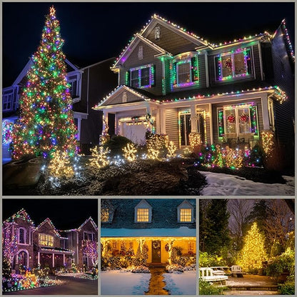 TW SHINE Color Changing Christmas Lights, 328FT 1000LED Warm White & Multi Color Waterproof String Lights with 11 Functions, Remote Christmas Decorations for Indoor Outdoor Party Wedding Garden Decor
