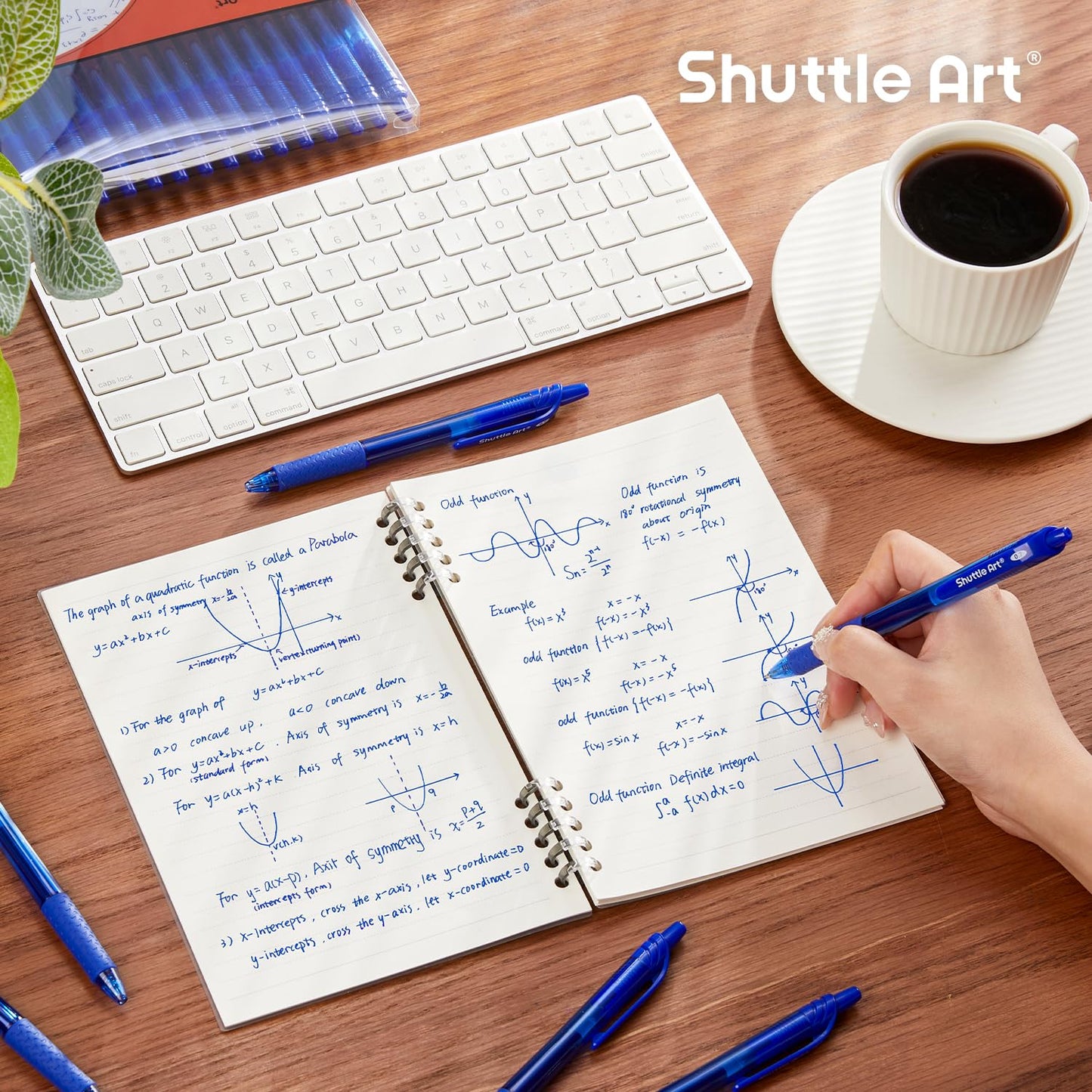 Shuttle Art Blue Gel Pens, 20 Pack Retractable 0.7mm Medium Point Rollerball Blue Ink Pens Smooth Writing with Comfortable Grip for Writing Journaling Taking Notes Office School Home