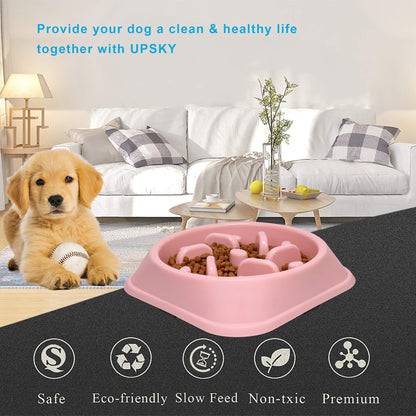 UPSKY Slow Feeder Small Dog Bowl - Anti-Slip Puzzle Bowl Feeder, Interactive Bloat Stop, Anti-Choking (12-70 lbs)
