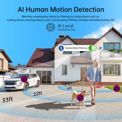 Security Cameras Wireless Outdoor 2K: Battery Powered WiFi Camera with AI Motion Detection for Home - Color Night Vision Spotlight Siren Alarm 2-Way Talk IP65 Waterproof Cloud TF Storage 2-Pack
