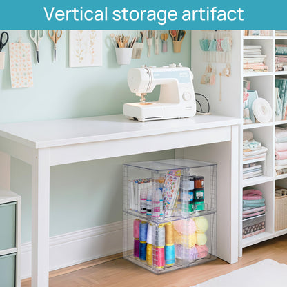 Vtopmart 4Pack Large Stackable Kitchen Pantry Storage Drawers, Clear Organizer Bins with Handles, Acrylic Drawer Organizers for Kitchen Pantry, Bathroom Undersink, Cabinet Organization and Storage
