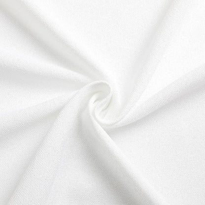 Tollpiz Linen Curtain Bedroom Rod Pocket Semi Sheer Curtains Burlap Light Filtering Thick Linen Drape for Living Room, 38 x 84 inches Long, White, Set of 2 Panels