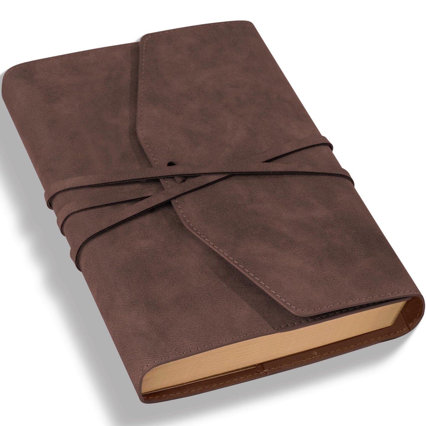 MINICAGIE Vintage Journal for Women Men Leather Bound Journaling Notebook Diary 160 Pages Book of Shadows Journal Soft Cover Journals for Writing Travel Gifts, 5.9x 8.6 in, Brown