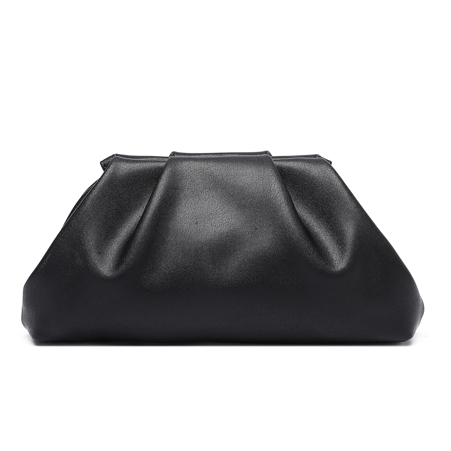 YUWITA Soft PU Leather Clutch Purses for Women Formal Elegant Luxurious Evening Bag (Black)