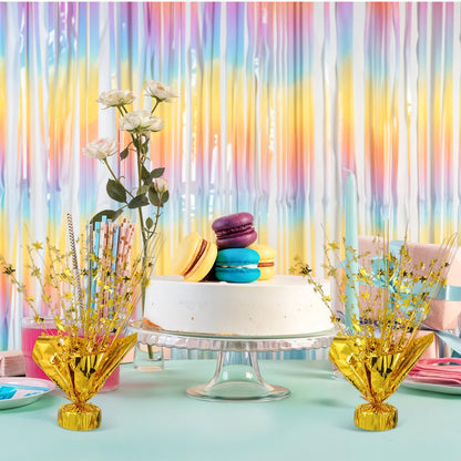 6 Pcs Metallic Foil Spray Centerpiece Star Table Decoration Gold Centerpieces Decors with Star Burst Table Centerpieces for Birthday Wedding Holiday Anniversary Graduation Home Party