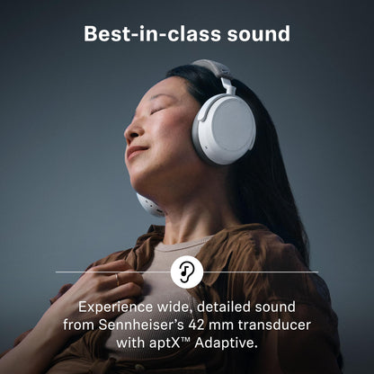 Sennheiser Momentum 4 Wireless Noise Cancelling Headphones - Bluetooth Headset for Crystal-Clear Calls with Adaptive Noise Cancellation, Over-Ear Headphones, 60h Battery Life, Folding Design, White