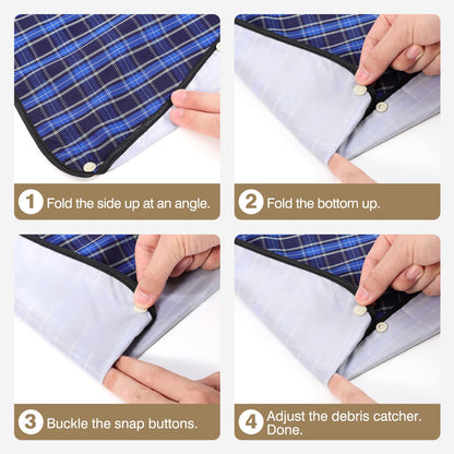 Roylvan Adult Bibs, 3 Pcs Washable Clothing Protector with Crumb Catcher for Eating, Reusable Waterproof Large Feeding Adult Bibs for Men Women Elderly Senior, Black/Red/Blue