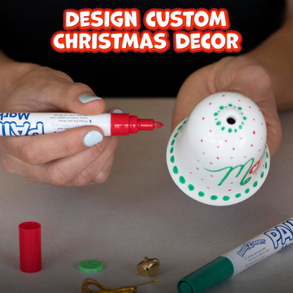 READY 2 LEARN Christmas Crafts - Design Your Own Porcelain Bells - Set of 3 - Craft Kit for Kids - Christmas Tree Decorations - All Materials Included
